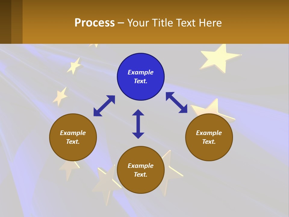 A Blue Background With Gold Stars On It PowerPoint Template