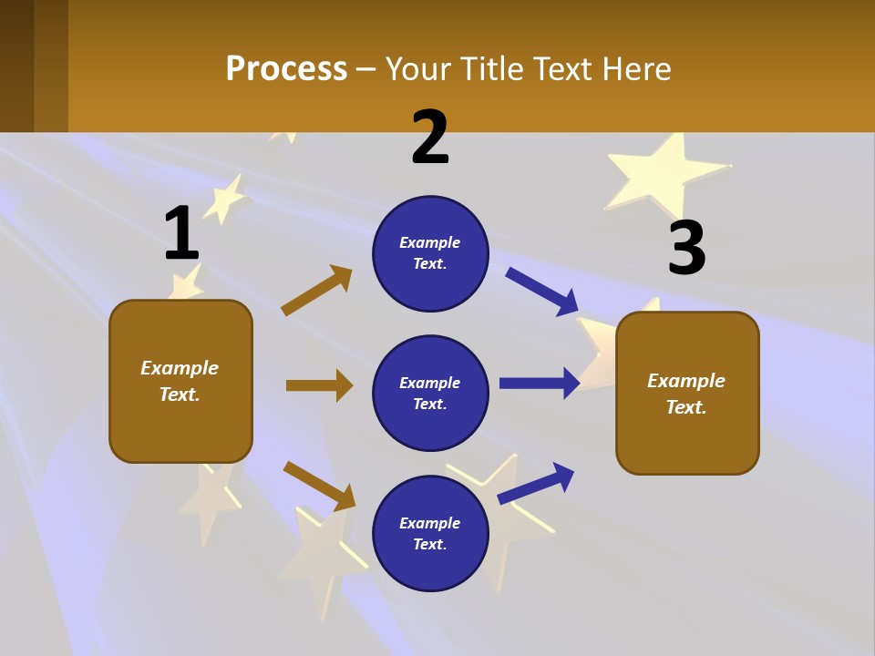 A Blue Background With Gold Stars On It PowerPoint Template