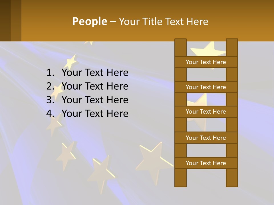 A Blue Background With Gold Stars On It PowerPoint Template