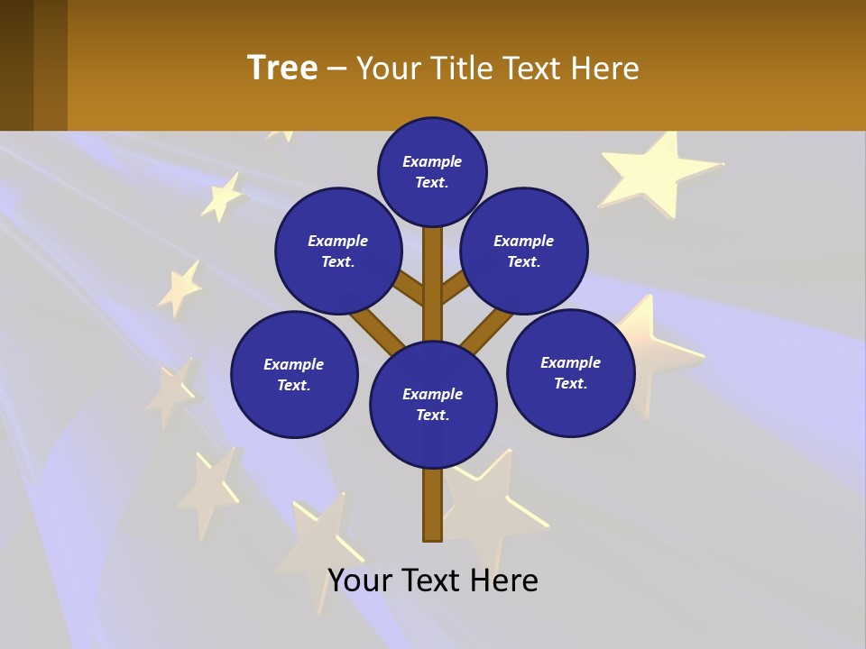 A Blue Background With Gold Stars On It PowerPoint Template