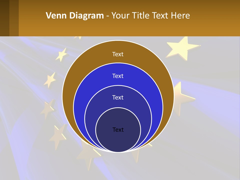 A Blue Background With Gold Stars On It PowerPoint Template