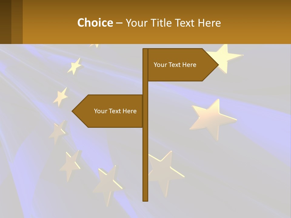 A Blue Background With Gold Stars On It PowerPoint Template