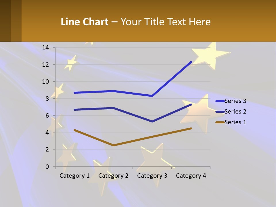 A Blue Background With Gold Stars On It PowerPoint Template