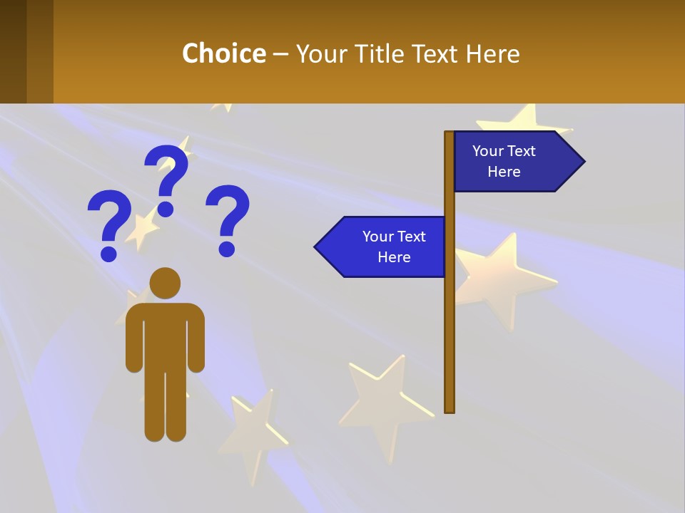 A Blue Background With Gold Stars On It PowerPoint Template