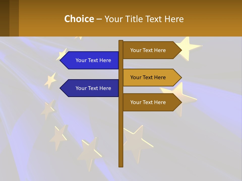 A Blue Background With Gold Stars On It PowerPoint Template