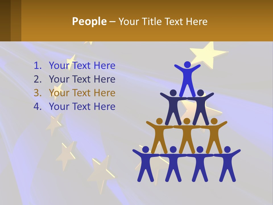 A Blue Background With Gold Stars On It PowerPoint Template