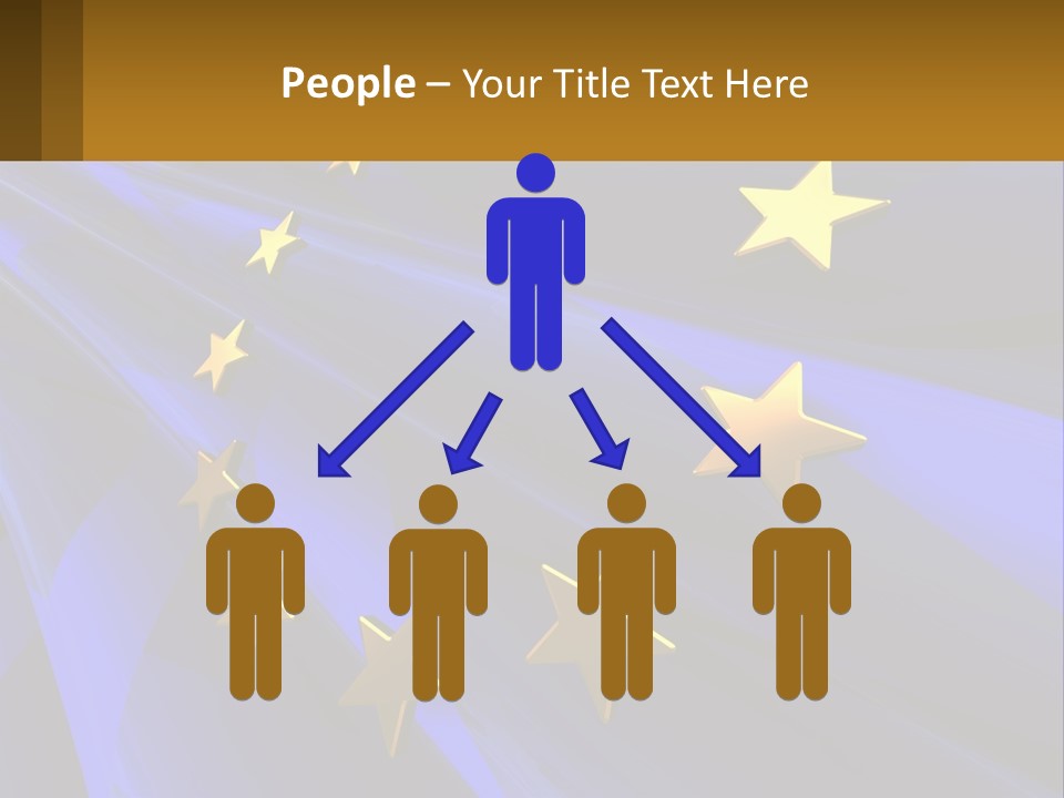 A Blue Background With Gold Stars On It PowerPoint Template