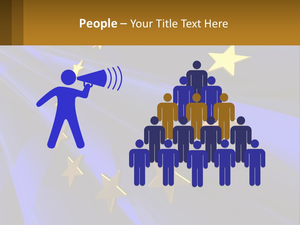 A Blue Background With Gold Stars On It PowerPoint Template