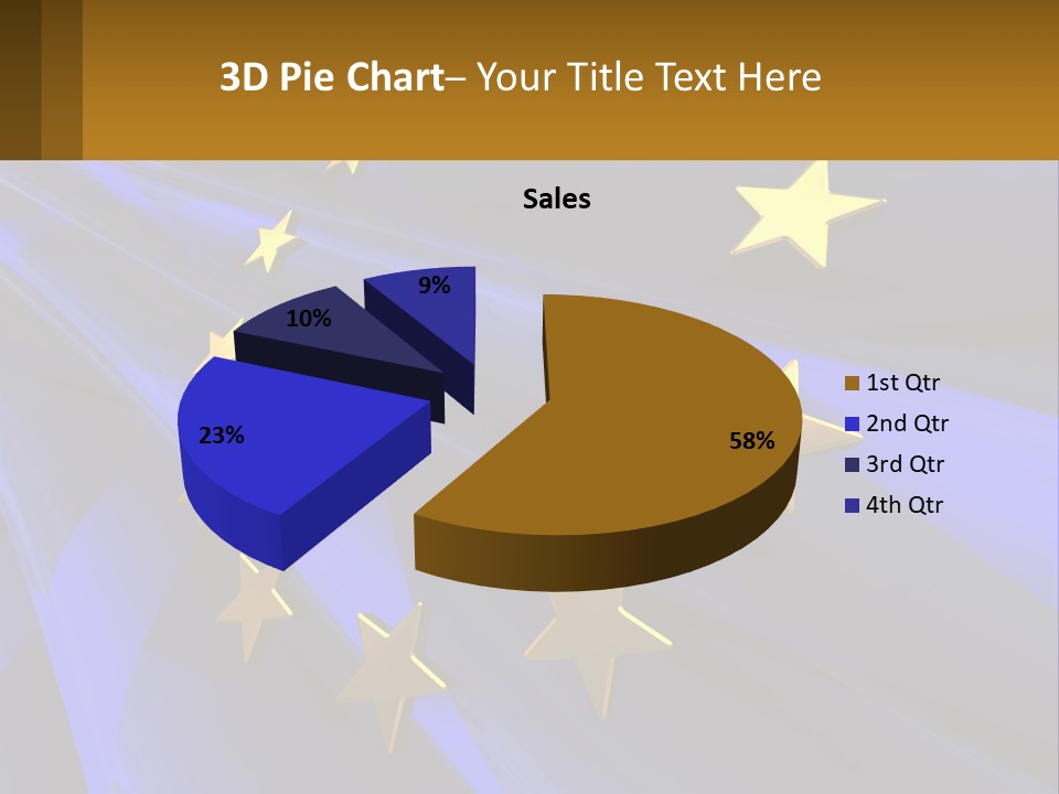 A Blue Background With Gold Stars On It PowerPoint Template