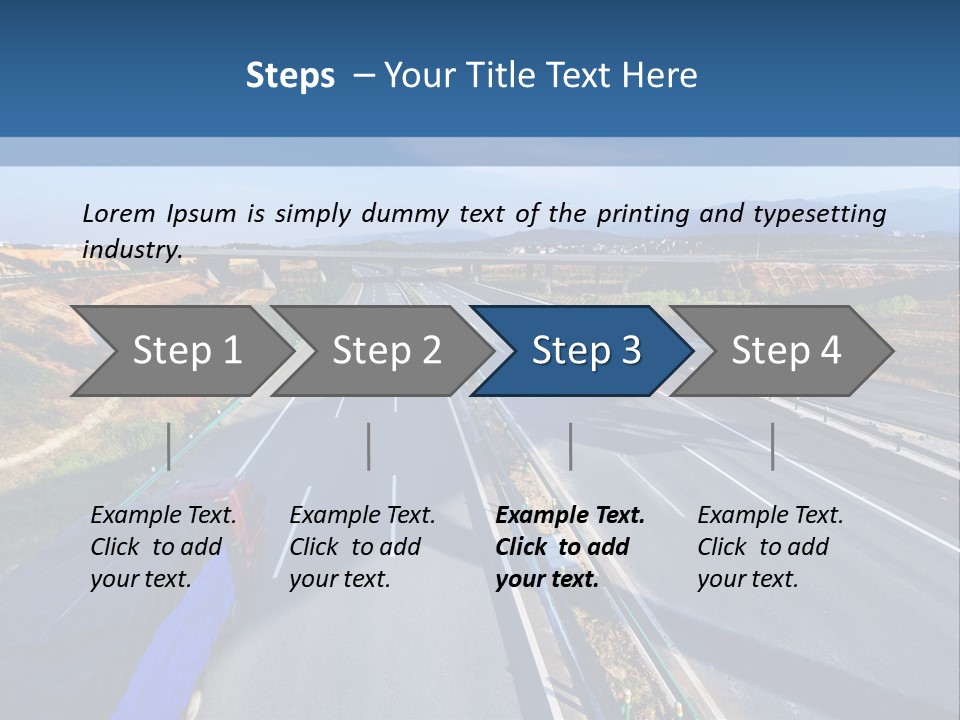 A Truck Driving Down A Highway Next To A Bridge PowerPoint Template
