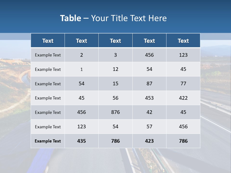 A Truck Driving Down A Highway Next To A Bridge PowerPoint Template