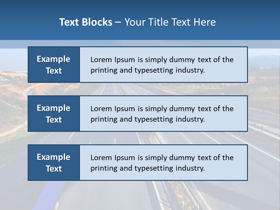 A Truck Driving Down A Highway Next To A Bridge PowerPoint Template