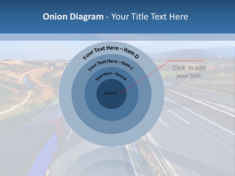 A Truck Driving Down A Highway Next To A Bridge PowerPoint Template
