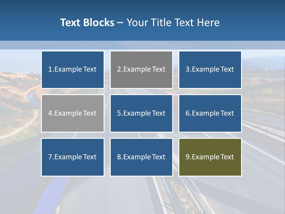 A Truck Driving Down A Highway Next To A Bridge PowerPoint Template