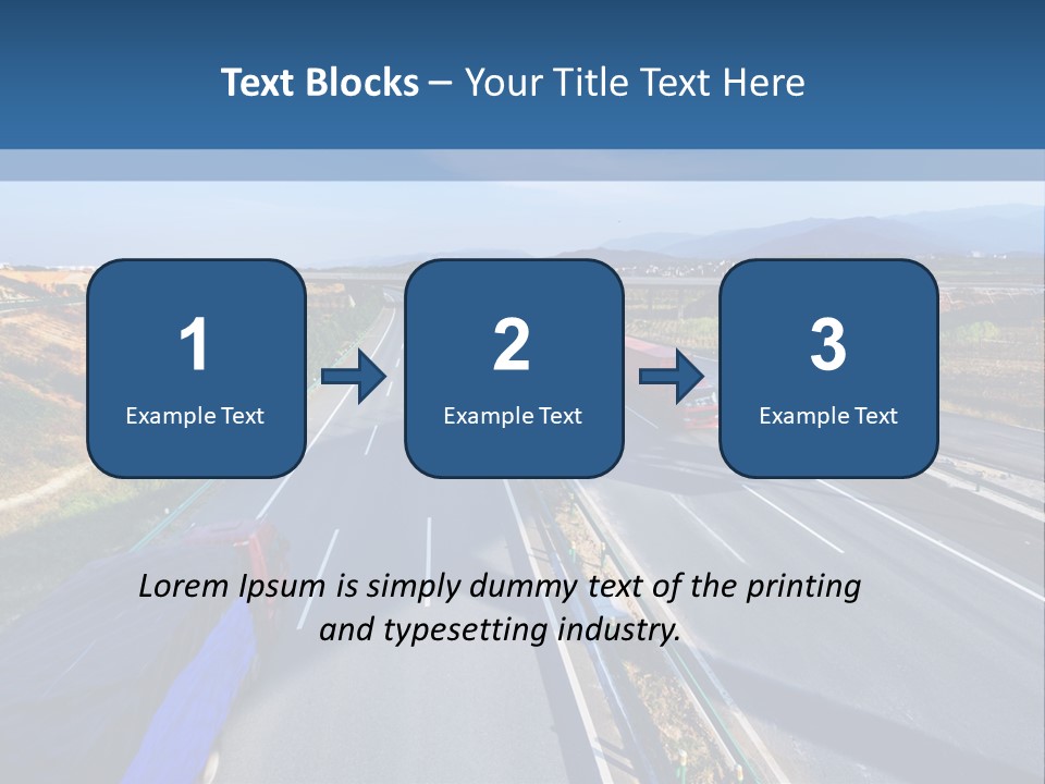 A Truck Driving Down A Highway Next To A Bridge PowerPoint Template
