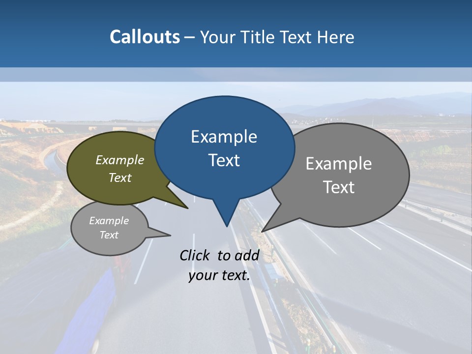 A Truck Driving Down A Highway Next To A Bridge PowerPoint Template