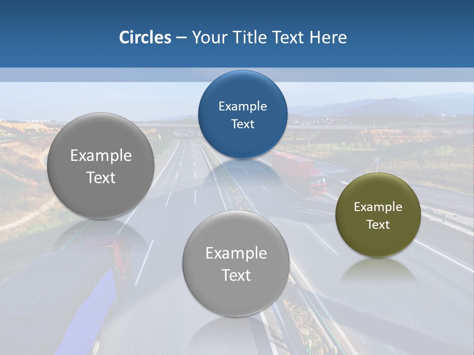 A Truck Driving Down A Highway Next To A Bridge PowerPoint Template