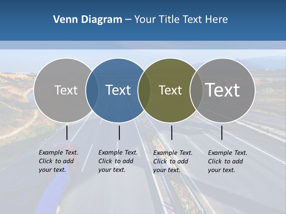 A Truck Driving Down A Highway Next To A Bridge PowerPoint Template
