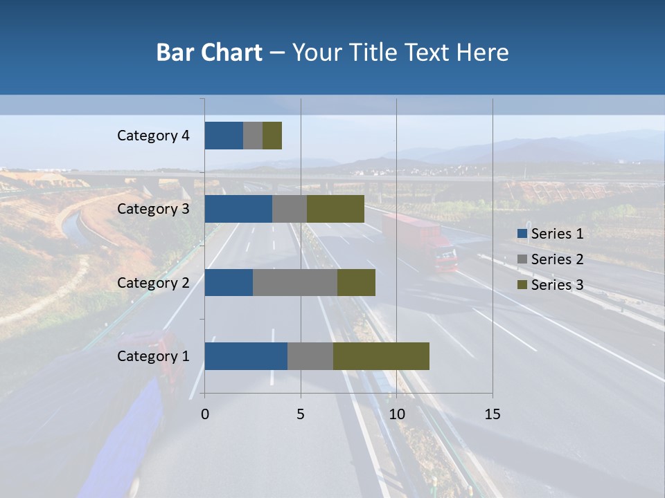 A Truck Driving Down A Highway Next To A Bridge PowerPoint Template