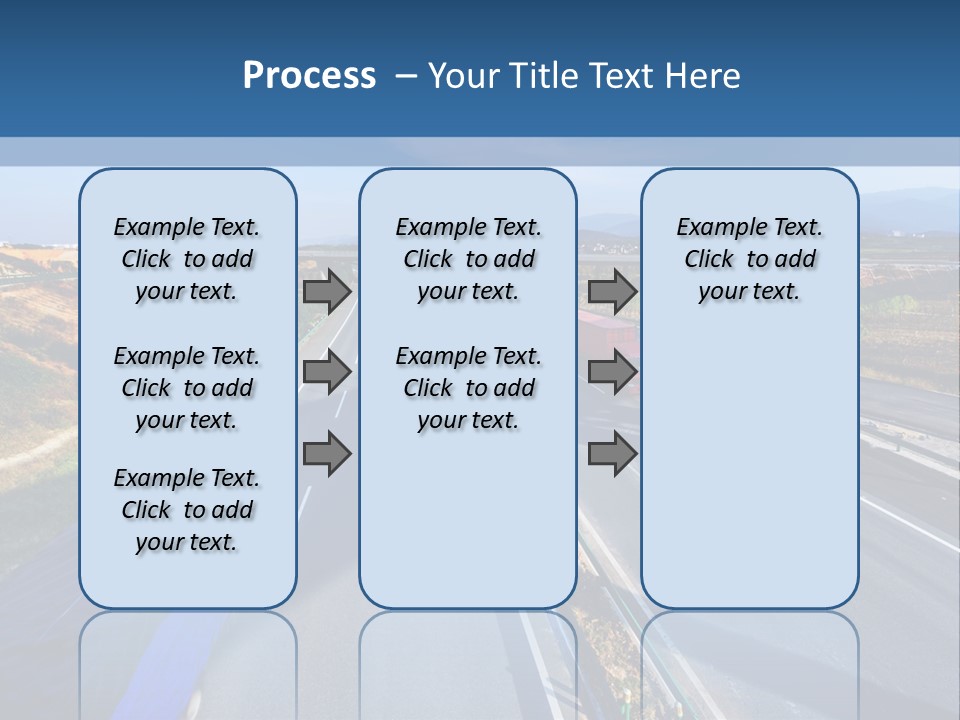 A Truck Driving Down A Highway Next To A Bridge PowerPoint Template