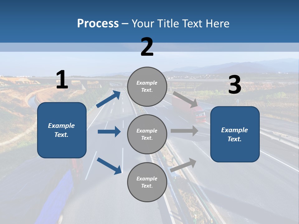 A Truck Driving Down A Highway Next To A Bridge PowerPoint Template