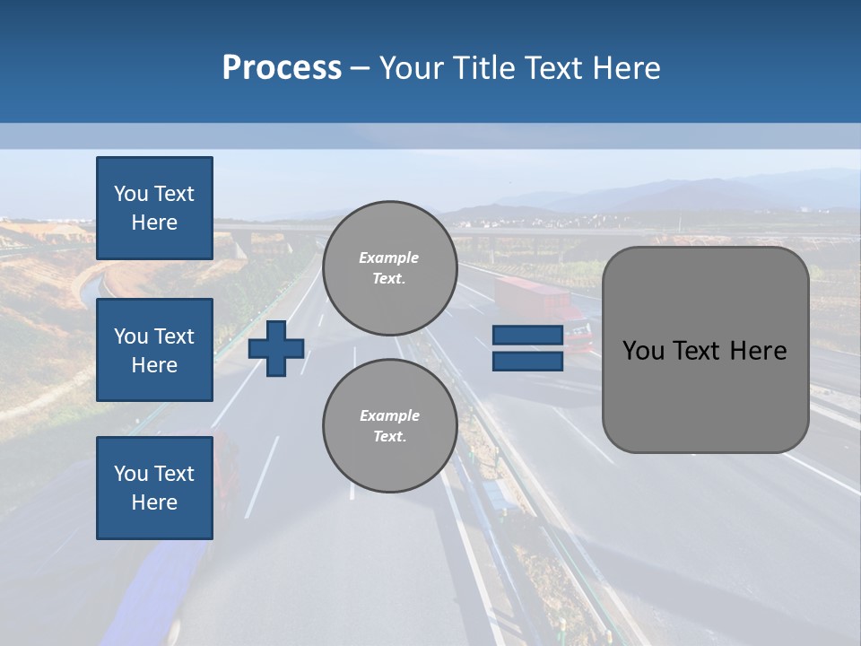 A Truck Driving Down A Highway Next To A Bridge PowerPoint Template