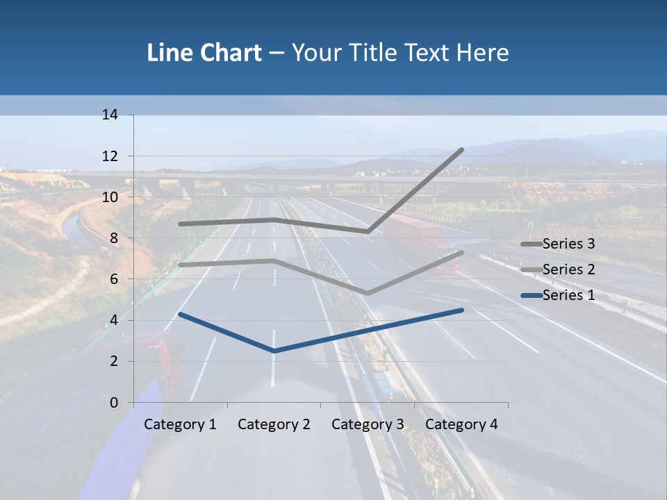 A Truck Driving Down A Highway Next To A Bridge PowerPoint Template