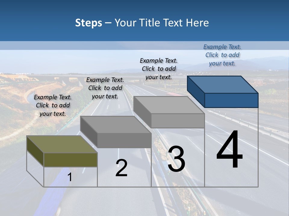 A Truck Driving Down A Highway Next To A Bridge PowerPoint Template