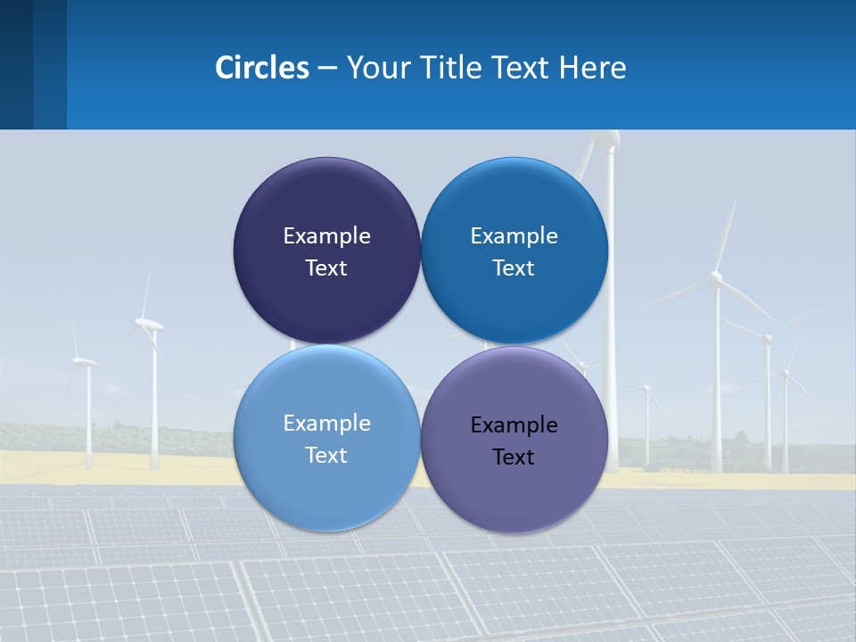 A Row Of Windmills With A Blue Sky In The Background PowerPoint Template