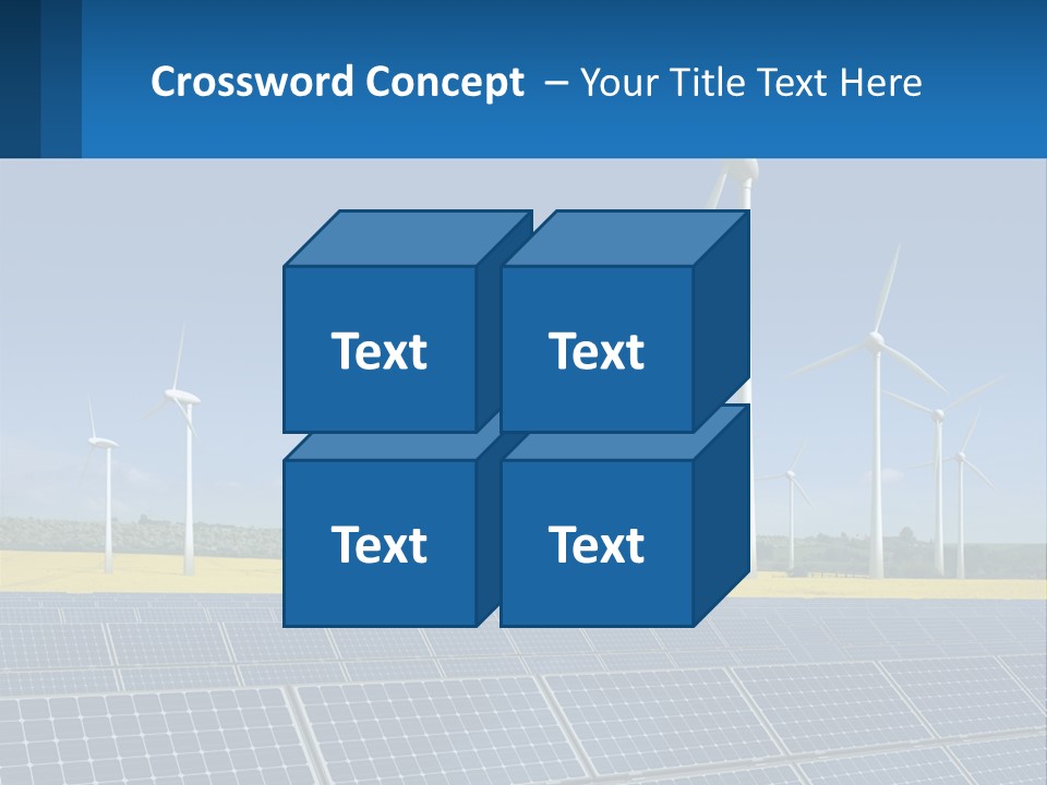 A Row Of Windmills With A Blue Sky In The Background PowerPoint Template