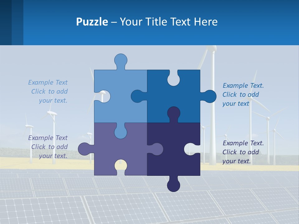 A Row Of Windmills With A Blue Sky In The Background PowerPoint Template
