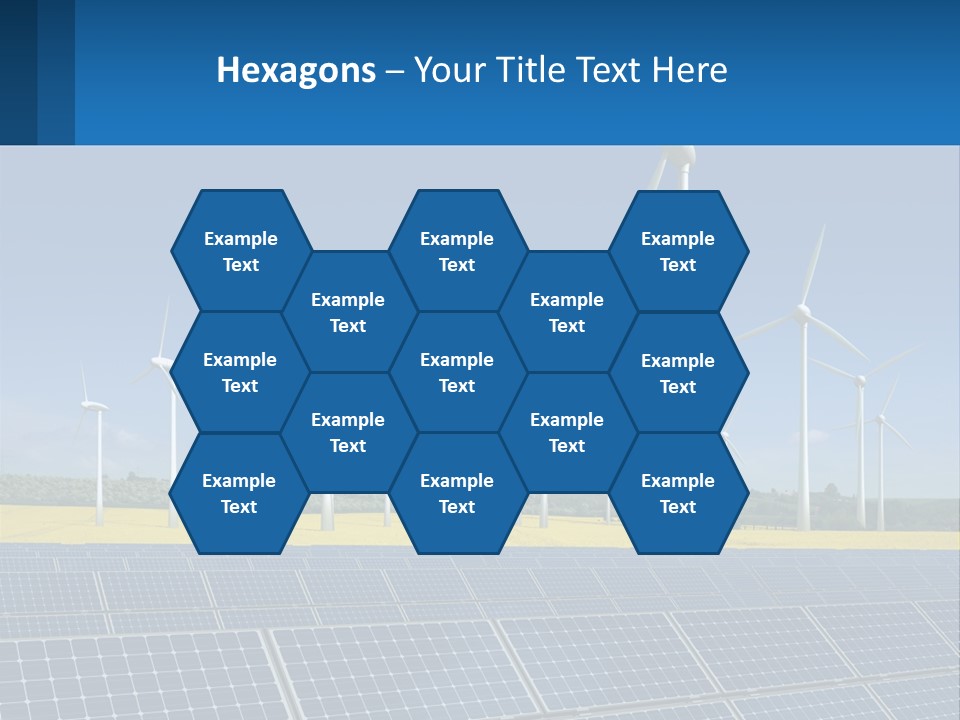 A Row Of Windmills With A Blue Sky In The Background PowerPoint Template