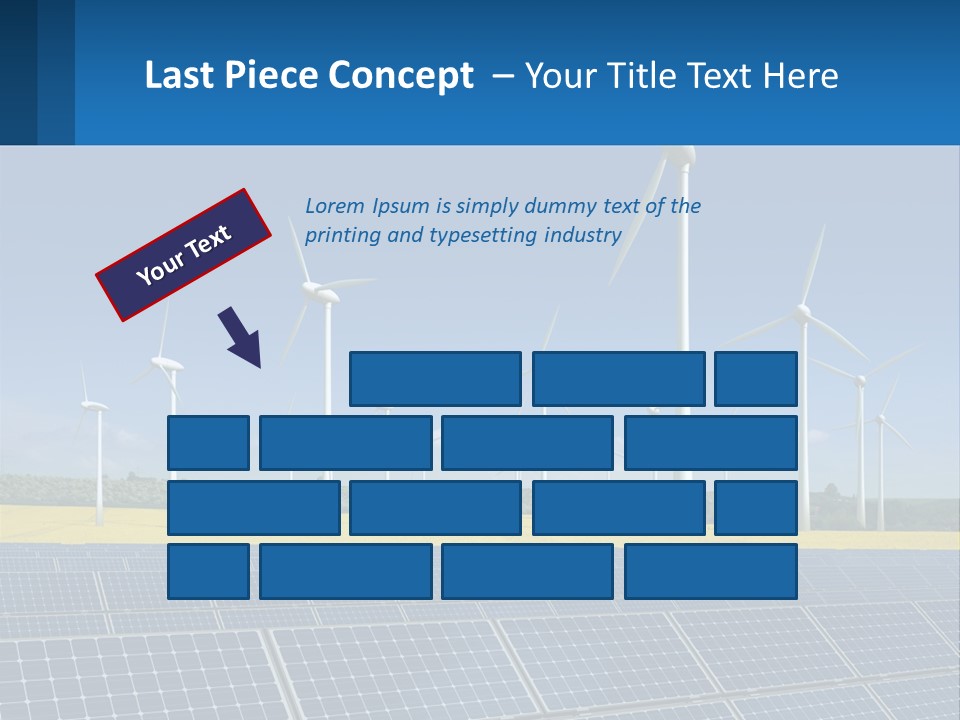 A Row Of Windmills With A Blue Sky In The Background PowerPoint Template
