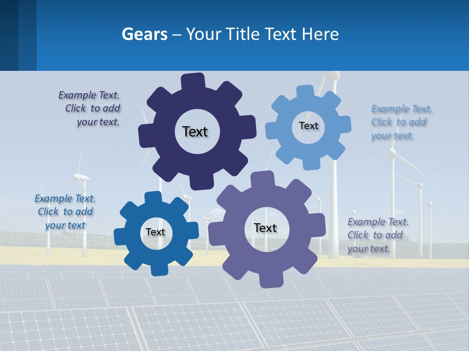 A Row Of Windmills With A Blue Sky In The Background PowerPoint Template
