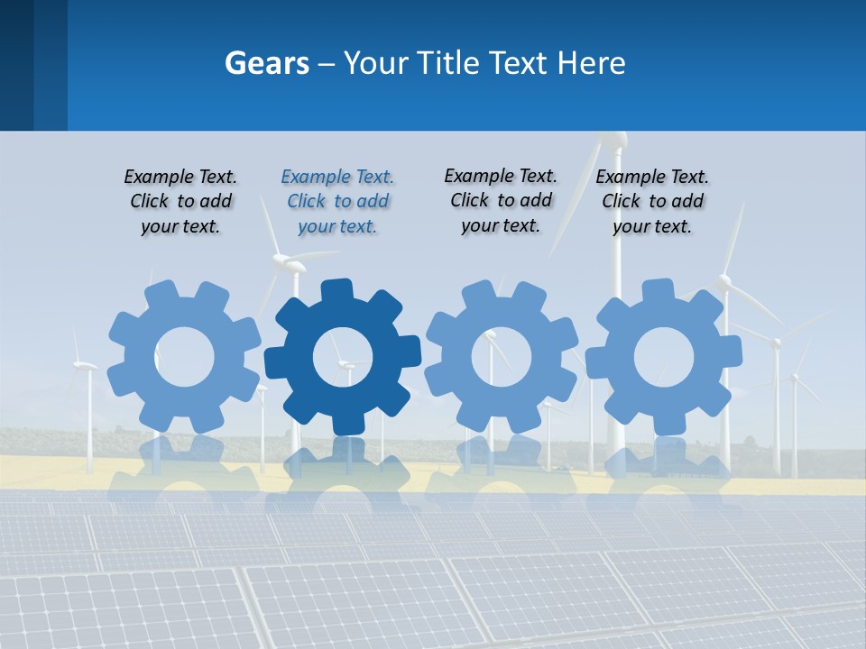 A Row Of Windmills With A Blue Sky In The Background PowerPoint Template