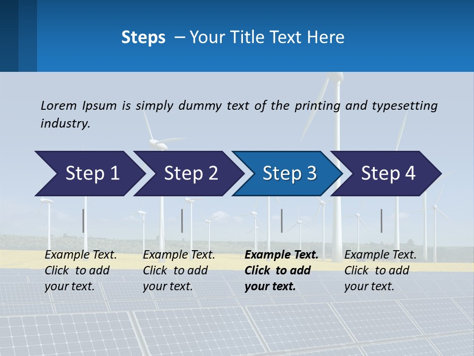 A Row Of Windmills With A Blue Sky In The Background PowerPoint Template