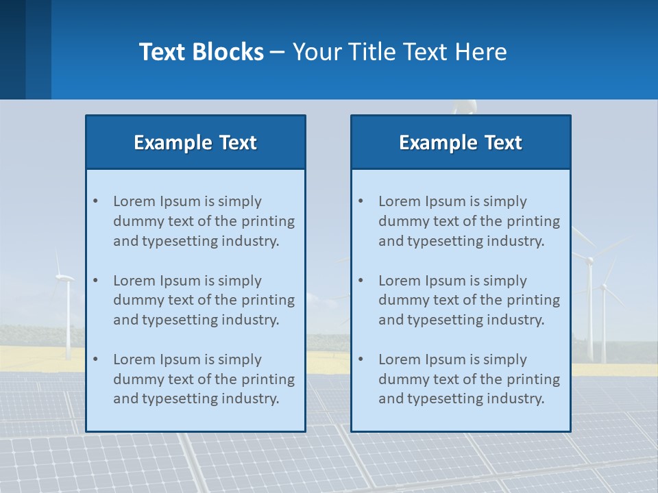 A Row Of Windmills With A Blue Sky In The Background PowerPoint Template