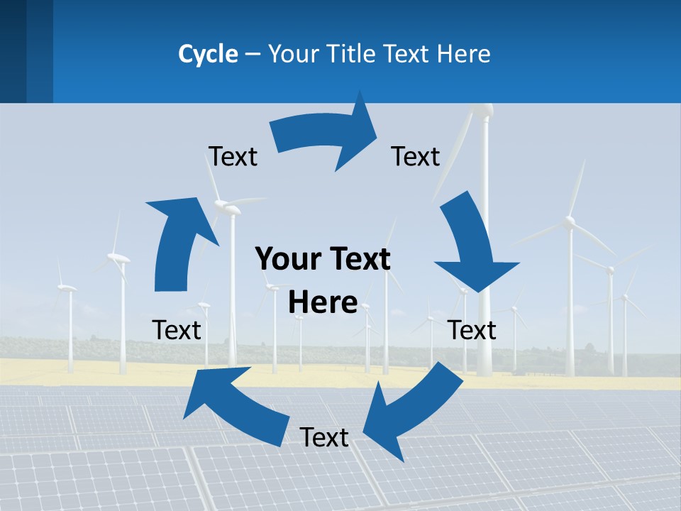 A Row Of Windmills With A Blue Sky In The Background PowerPoint Template