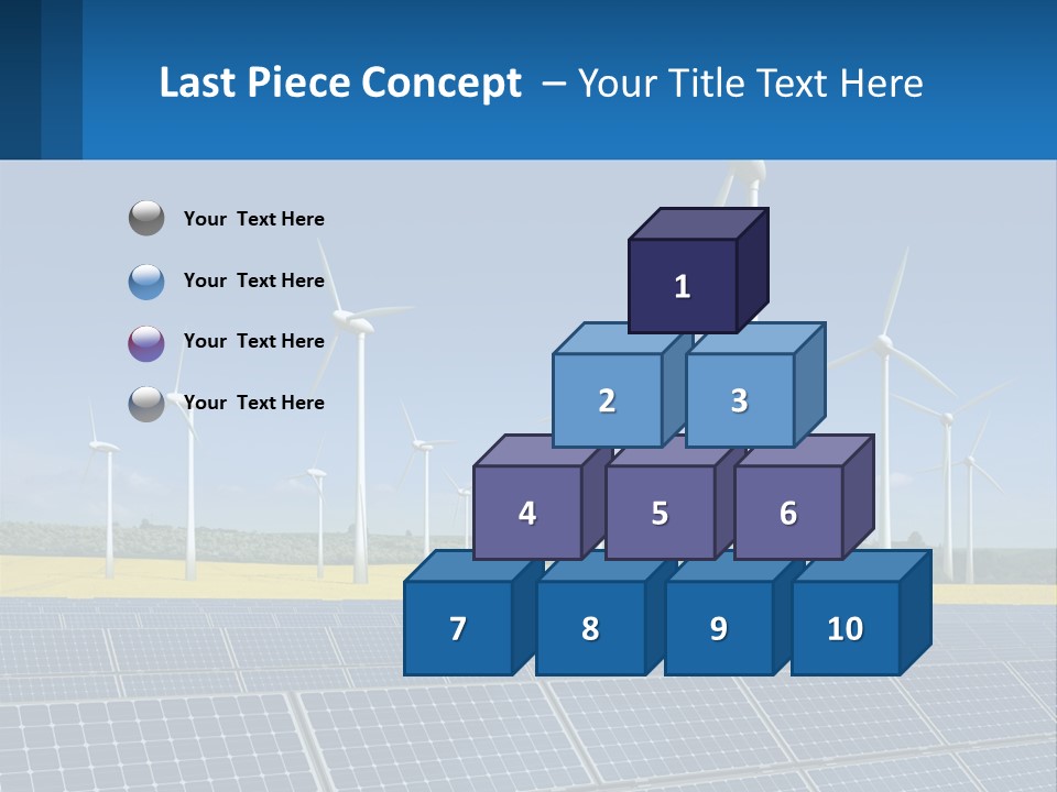 A Row Of Windmills With A Blue Sky In The Background PowerPoint Template