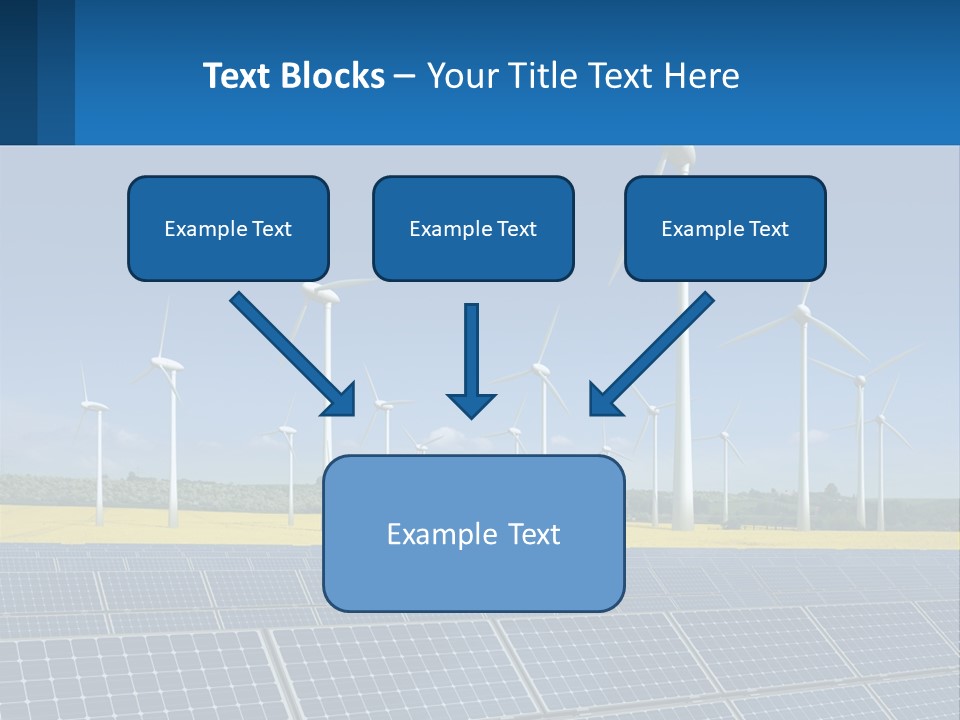 A Row Of Windmills With A Blue Sky In The Background PowerPoint Template