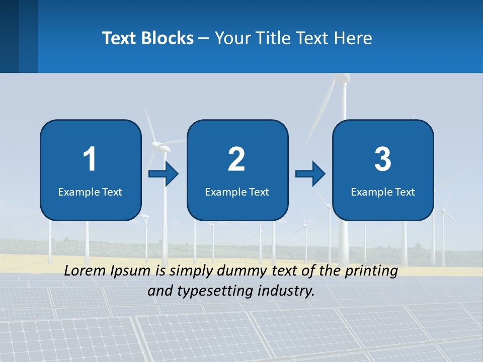A Row Of Windmills With A Blue Sky In The Background PowerPoint Template