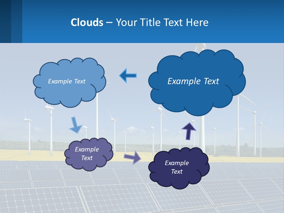 A Row Of Windmills With A Blue Sky In The Background PowerPoint Template