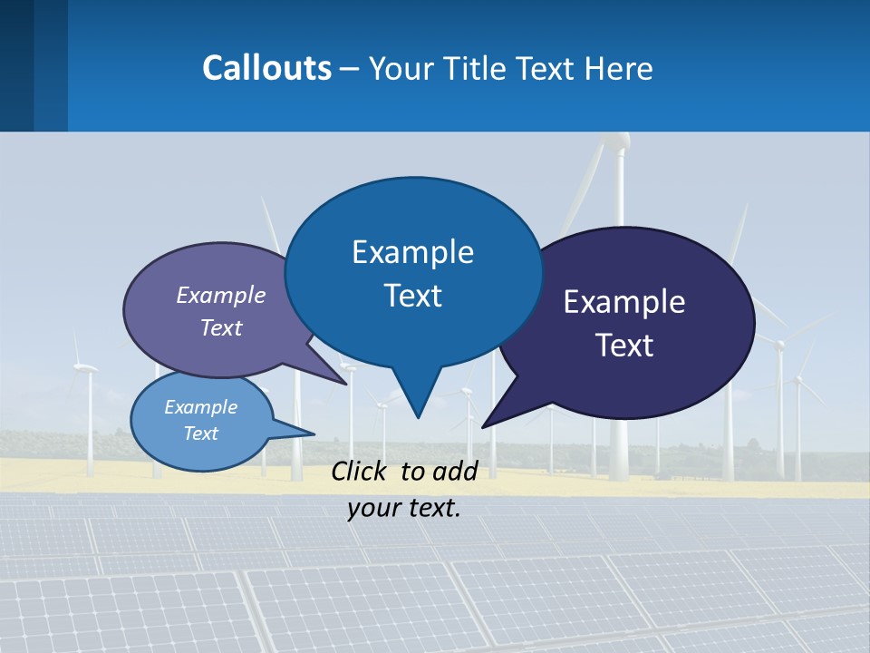 A Row Of Windmills With A Blue Sky In The Background PowerPoint Template