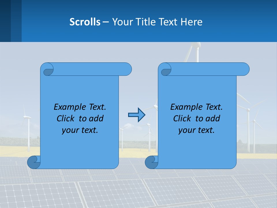 A Row Of Windmills With A Blue Sky In The Background PowerPoint Template