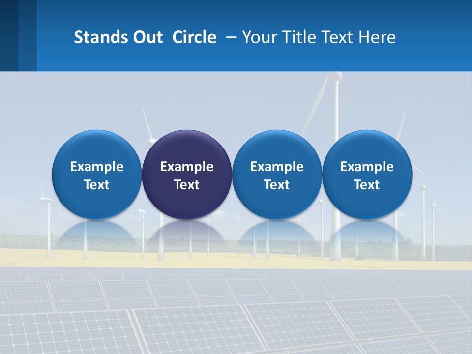 A Row Of Windmills With A Blue Sky In The Background PowerPoint Template