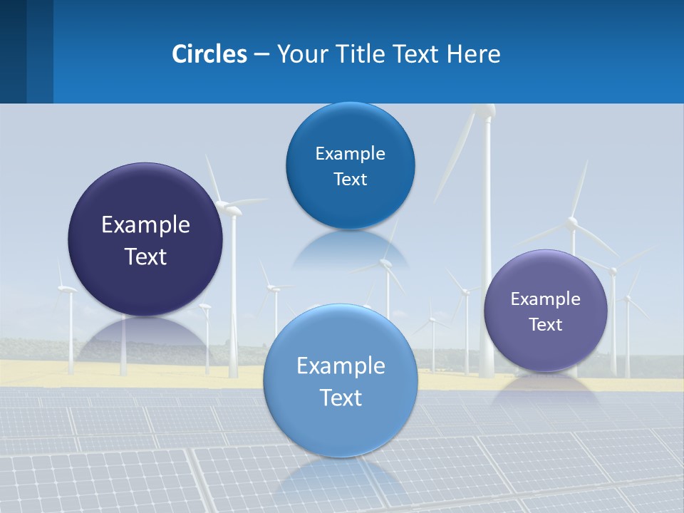 A Row Of Windmills With A Blue Sky In The Background PowerPoint Template