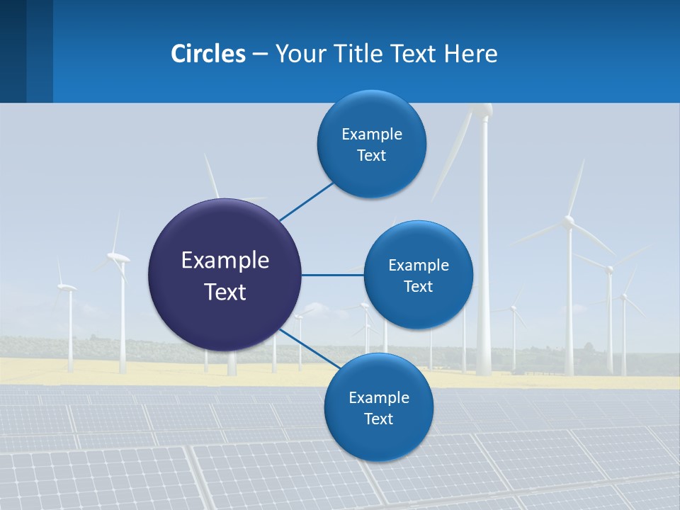 A Row Of Windmills With A Blue Sky In The Background PowerPoint Template