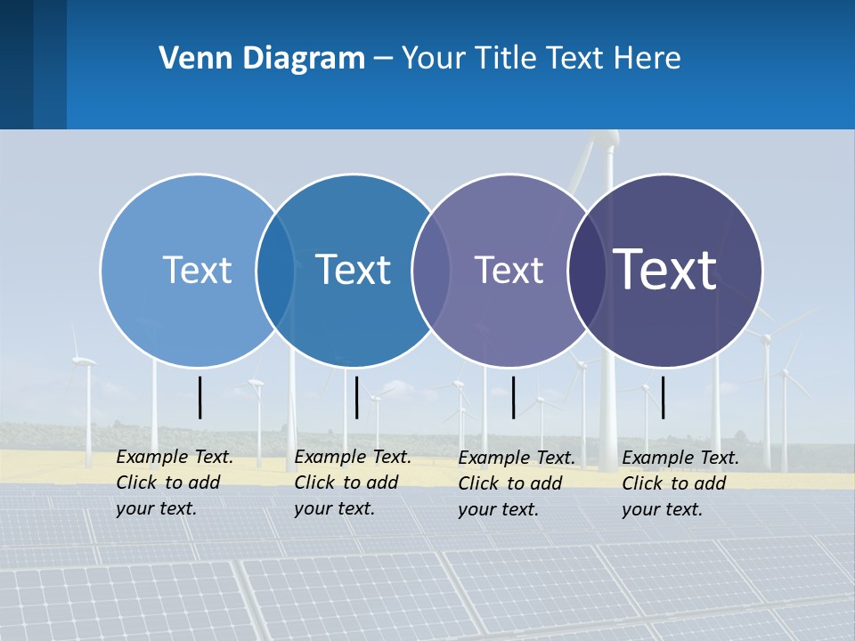 A Row Of Windmills With A Blue Sky In The Background PowerPoint Template