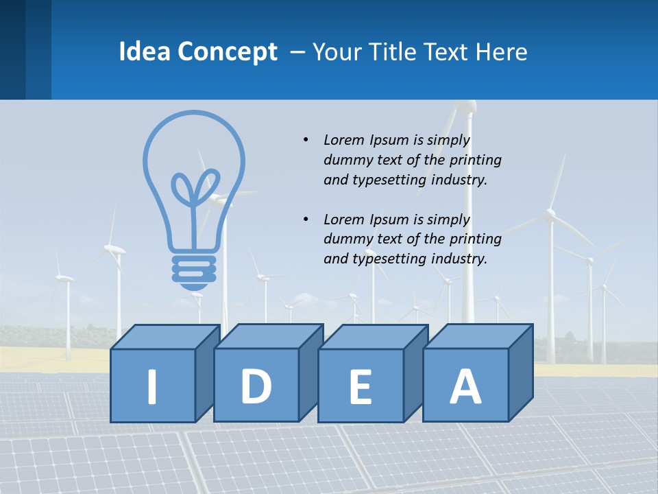 A Row Of Windmills With A Blue Sky In The Background PowerPoint Template
