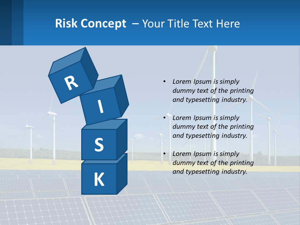 A Row Of Windmills With A Blue Sky In The Background PowerPoint Template